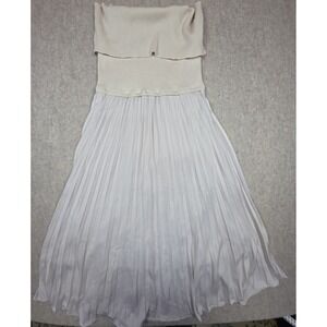 Skies Are Blue Off Shoulder Dress‎ Sleeveless Size Large Cream